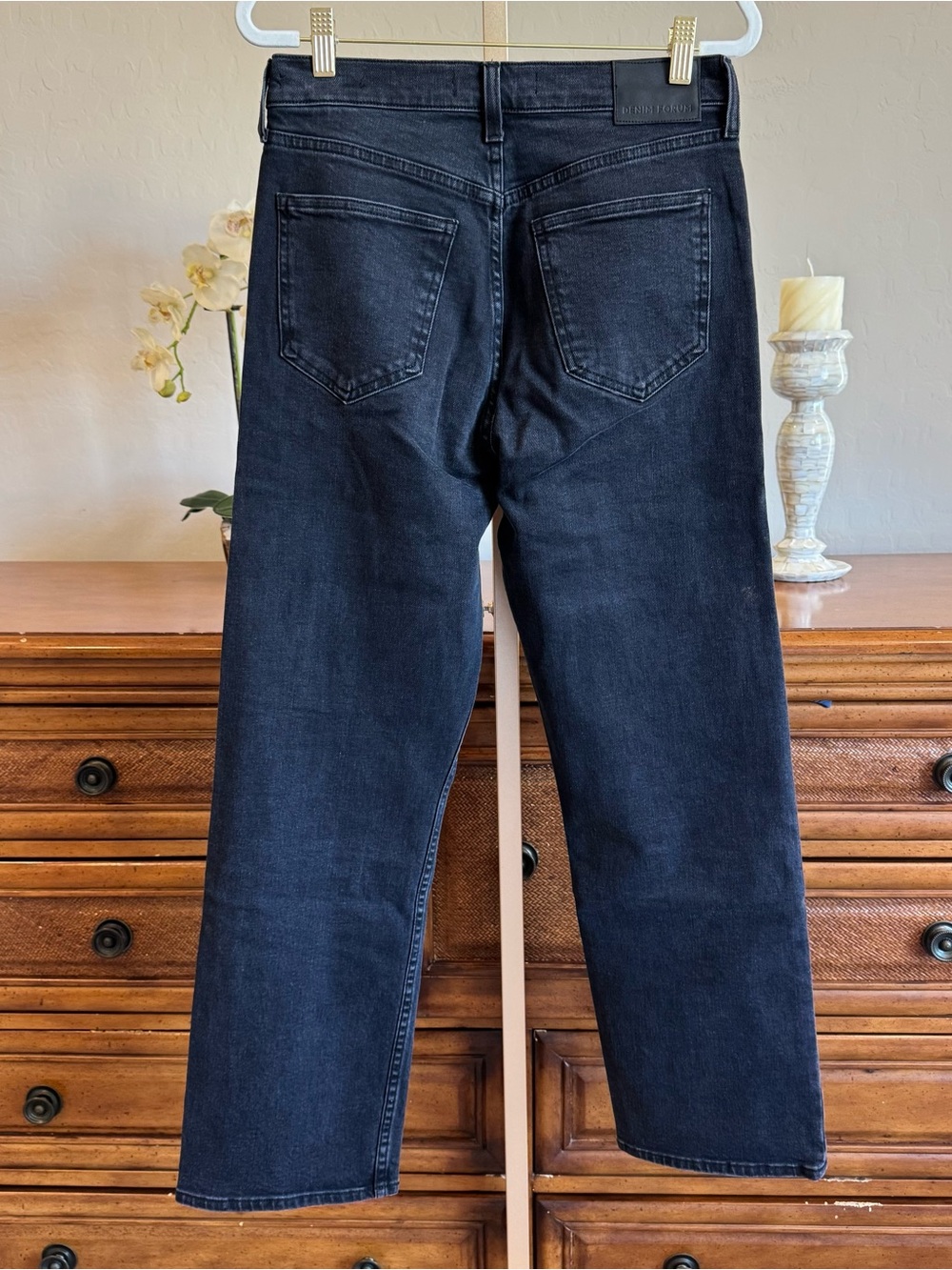Denim Forum The Arlo High Rise Straight Jeans Black 28x28 - Picture 9 of 15